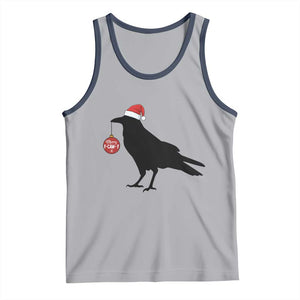 Christmas F Caw F Tank Top Funny Black Crow Merry Xmas TS14 Athletic Heather Navy Print Your Wear