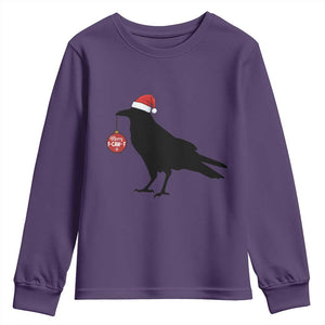 Christmas F Caw F Youth Sweatshirt Funny Black Crow Merry Xmas TS14 Purple Print Your Wear