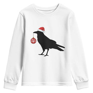 Christmas F Caw F Youth Sweatshirt Funny Black Crow Merry Xmas TS14 White Print Your Wear