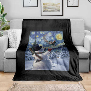 Christmas Snowman Starry Night Throw Blanket TS14 Print Your Wear