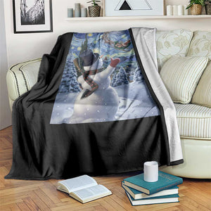 Christmas Snowman Starry Night Throw Blanket TS14 Print Your Wear