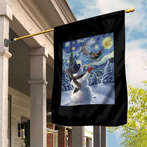 Christmas Snowman Starry Night Garden Flag TS14 Print Your Wear
