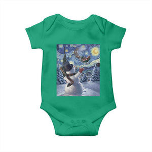 Christmas Snowman Starry Night Baby Onesie TS14 Irish Green Print Your Wear