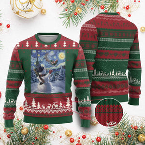 Xmas Snowman Starry Night Ugly Christmas Sweater TS14 Red Green Print Your Wear