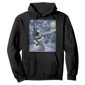 Christmas Snowman Starry Night Hoodie TS14 Black Print Your Wear