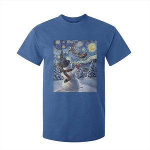 Christmas Snowman Starry Night T Shirt For Kid TS14 Royal Blue Print Your Wear