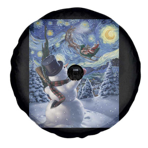 Christmas Snowman Starry Night Spare Tire Cover TS14 Print Your Wear