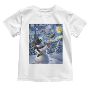 Christmas Snowman Starry Night Toddler T Shirt TS14 White Print Your Wear