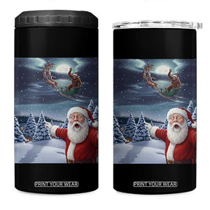 Funny Santa With Bigfoot Selfie Christmas 4 in 1 Can Cooler Tumbler TS14 One Size: 16 oz Black Print Your Wear