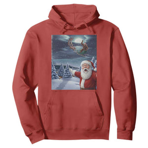 Funny Santa With Bigfoot Selfie Christmas Hoodie TS14 Red Print Your Wear