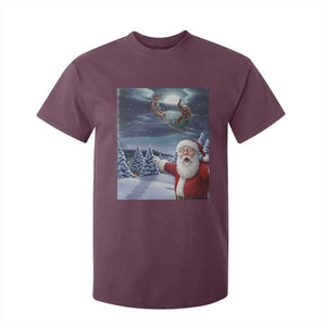 Funny Santa With Bigfoot Selfie Christmas T Shirt For Kid TS14 Maroon Print Your Wear