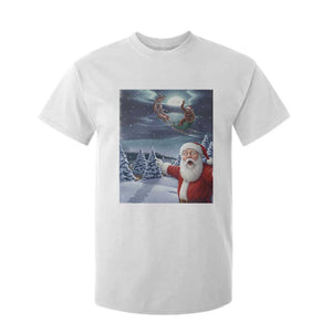 Funny Santa With Bigfoot Selfie Christmas T Shirt For Kid TS14 White Print Your Wear