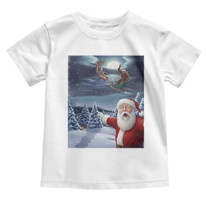 Funny Santa With Bigfoot Selfie Christmas Toddler T Shirt TS14 White Print Your Wear