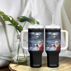 Funny Santa With Bigfoot Selfie Christmas Tumbler With Handle TS14 Print Your Wear