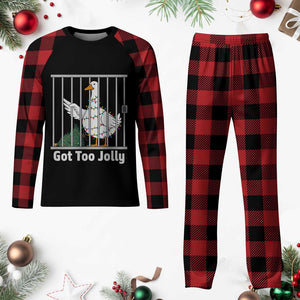 Funny Goose Christmas Plaid Pajama Set Got Too Jolly TS14 Buffalo Plaid Print Your Wear