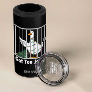 Funny Goose Christmas 4 in 1 Can Cooler Tumbler Got Too Jolly TS14 Print Your Wear