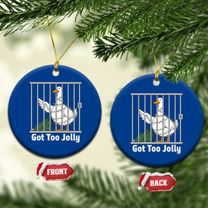 Funny Goose Christmas Ceramic Ornament Got Too Jolly TS14 1pc Blue Print Your Wear