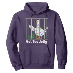 Funny Goose Christmas Hoodie Got Too Jolly TS14 Purple Print Your Wear