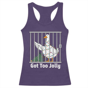Funny Goose Christmas Racerback Tank Top Got Too Jolly TS14 Purple Print Your Wear