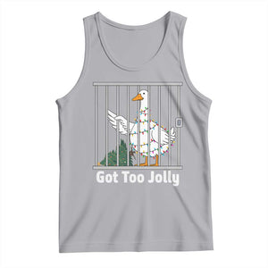 Funny Goose Christmas Tank Top Got Too Jolly TS14 Athletic Heather Print Your Wear