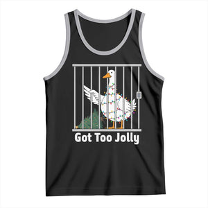 Funny Goose Christmas Tank Top Got Too Jolly TS14 Black Athletic Heather Print Your Wear
