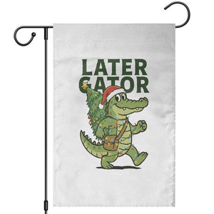Funny Alligator Christmas Garden Flag Lator Gator TS14 White Print Your Wear