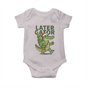 Funny Alligator Christmas Baby Onesie Lator Gator TS14 Ice Gray Print Your Wear