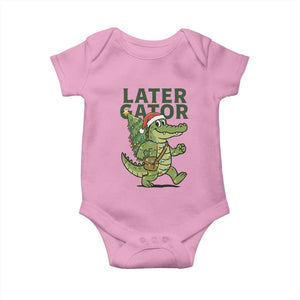 Funny Alligator Christmas Baby Onesie Lator Gator TS14 Light Pink Print Your Wear
