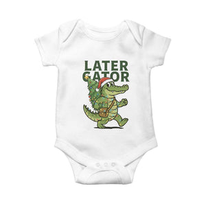 Funny Alligator Christmas Baby Onesie Lator Gator TS14 White Print Your Wear