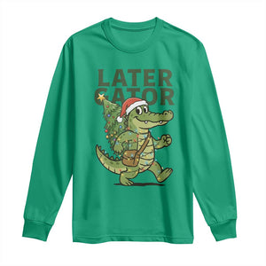 Funny Alligator Christmas Long Sleeve Shirt Lator Gator TS14 Irish Green Print Your Wear