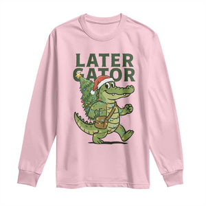 Funny Alligator Christmas Long Sleeve Shirt Lator Gator TS14 Light Pink Print Your Wear