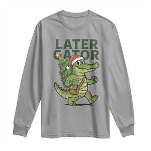 Funny Alligator Christmas Long Sleeve Shirt Lator Gator TS14 Sport Gray Print Your Wear