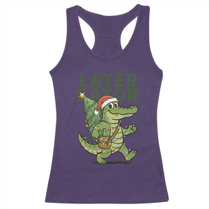 Funny Alligator Christmas Racerback Tank Top Lator Gator TS14 Purple Print Your Wear