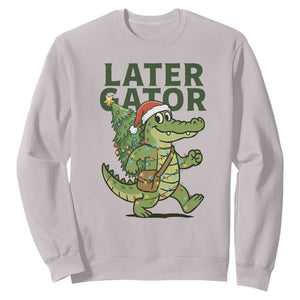 Funny Alligator Christmas Sweatshirt Lator Gator TS14 Ice Gray Print Your Wear