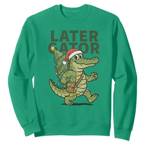 Funny Alligator Christmas Sweatshirt Lator Gator TS14 Irish Green Print Your Wear
