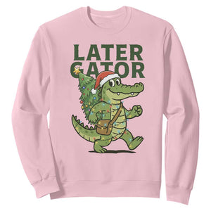 Funny Alligator Christmas Sweatshirt Lator Gator TS14 Light Pink Print Your Wear