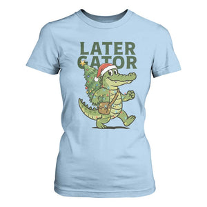 Funny Alligator Christmas T Shirt For Women Lator Gator TS14 Light Blue Print Your Wear