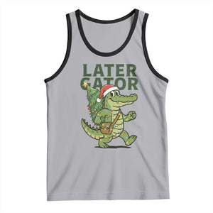 Funny Alligator Christmas Tank Top Lator Gator TS14 Athletic Heather Black Print Your Wear