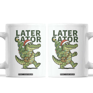Funny Alligator Christmas Coffee Mug Lator Gator TS14 White Print Your Wear