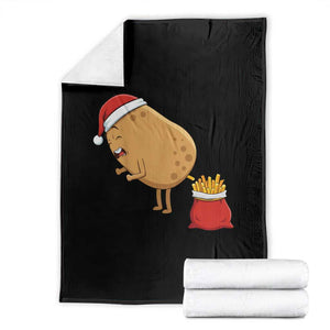 Funny French Fries Christmas Throw Blanket Potato Food Eaters TS14 Black Print Your Wear