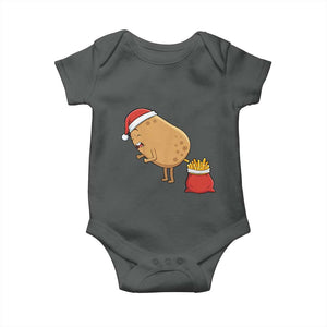 Funny French Fries Christmas Baby Onesie Potato Food Eaters TS14 Dark Heather Print Your Wear