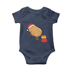 Funny French Fries Christmas Baby Onesie Potato Food Eaters TS14 Navy Print Your Wear