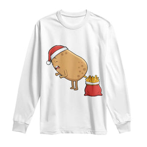 Funny French Fries Christmas Long Sleeve Shirt Potato Food Eaters TS14 White Print Your Wear