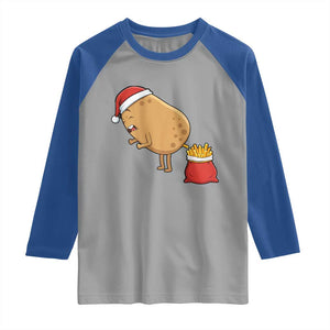 Funny French Fries Christmas Raglan Shirt Potato Food Eaters TS14 Sport Gray Royal Print Your Wear