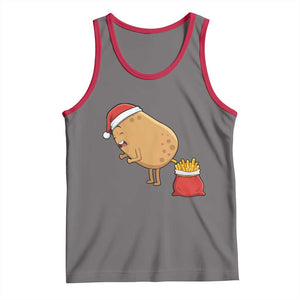 Funny French Fries Christmas Tank Top Potato Food Eaters TS14 Deep Heather Red Print Your Wear