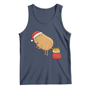 Funny French Fries Christmas Tank Top Potato Food Eaters TS14 Navy Print Your Wear