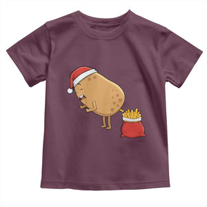 Funny French Fries Christmas Toddler T Shirt Potato Food Eaters TS14 Maroon Print Your Wear