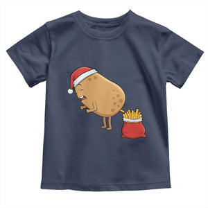 Funny French Fries Christmas Toddler T Shirt Potato Food Eaters TS14 Navy Print Your Wear