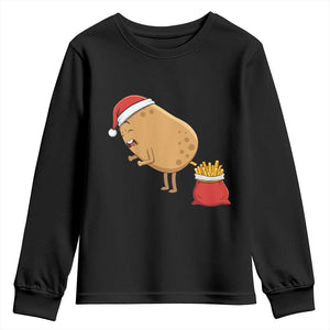 Funny French Fries Christmas Youth Sweatshirt Potato Food Eaters TS14 Black Print Your Wear