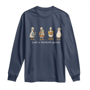Silly Goose Book Club Long Sleeve Shirt Funny Bookish Book Lover TS14 Navy Print Your Wear